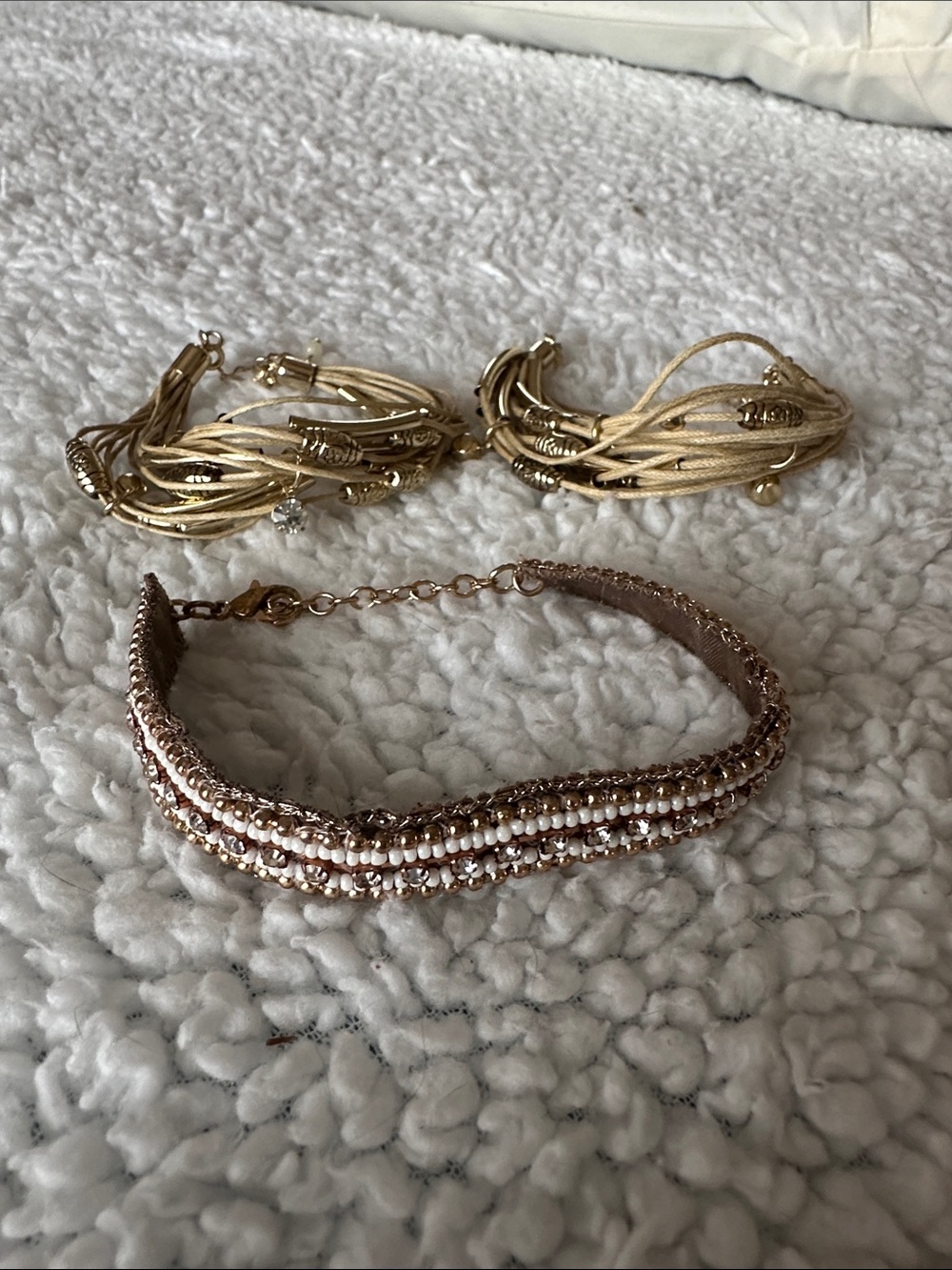 Multi-Row Beaded Bracelet in Gold and Rose Gold